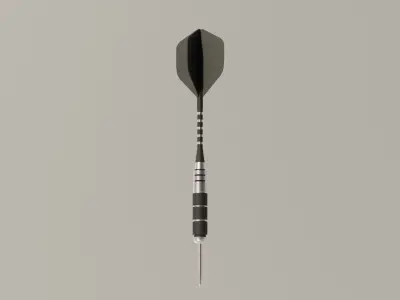 Throwing Dart and Bullseye Low-poly 3D model