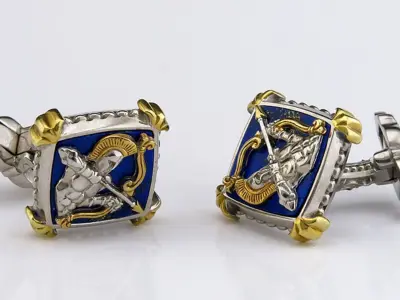 Zodiac signs Cufflinks Archer 3D print model