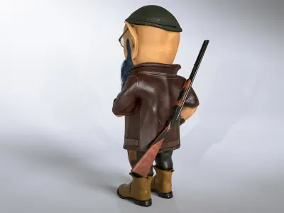 Stylized Dwarf Low-poly 3D model