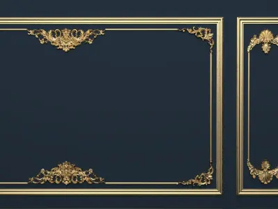 Plaster decorative frame 3D model 03 3D model