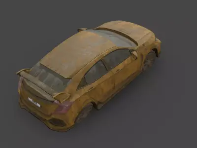 Abandoned Car - Honda Civic Type-R Low-poly 3D model
