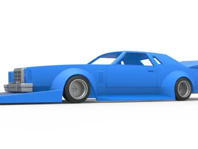 Shell and wheels Bosozoku style car Scale 1 to 25 3D print model