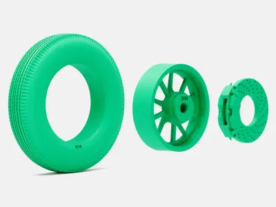 15x4 ET Gasser Wheel Firestone 670 15 Tire 3D print model