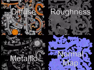 Futuristic Energy Core Model Pack Low-poly 3D model