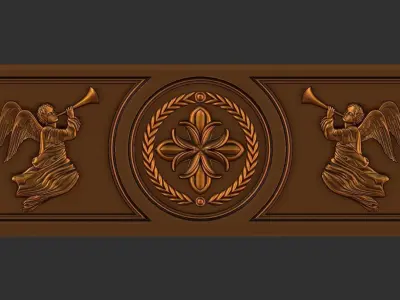 angel church relief panel 3D print model
