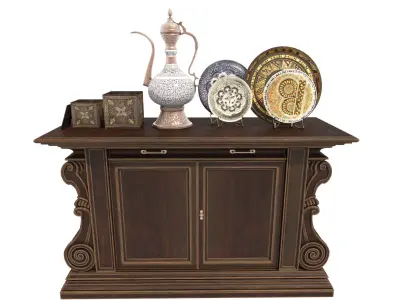 Classic European style Cabinet and Decoration 2 3D model