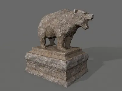 Bear Statue 5 Low-poly 3D model