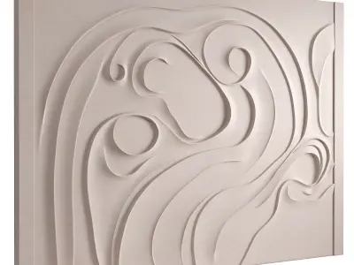 Decorativ panel wave 29 3D model