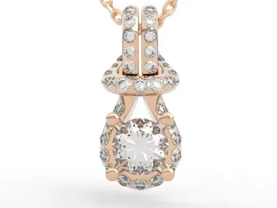 Art Deco Diamond Drop Pendant 3D print model