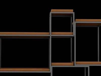Geometrical Furniture Design Low-poly 3D model 3