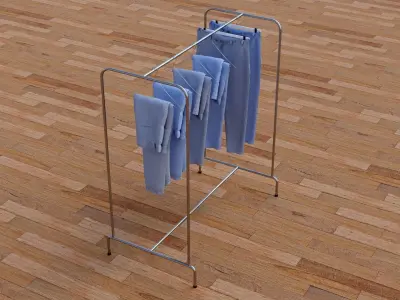 Textured Hanged jeans Rack 3D model