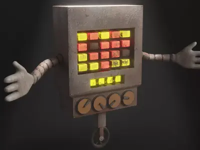 Mettaton Worn and Rusted Rigged Low-poly 3D model