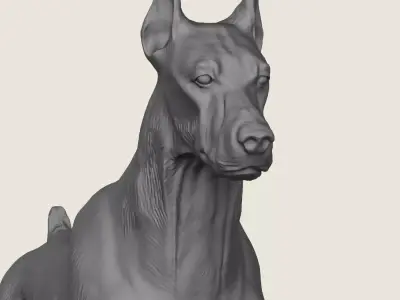Doberman Dog Running 3D print model