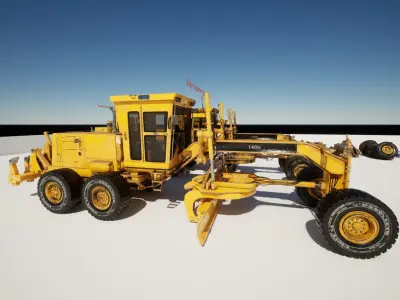 Road grader model Low-poly 3D model
