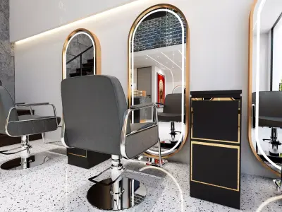 Light luxury barber shop hair salon duplex 3D model
