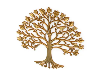 decor set wall panel wall tree relief mural CNC 46 3D model