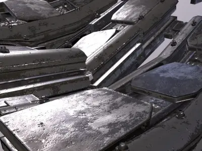 Metal Pannel Floor Low-poly 3D model