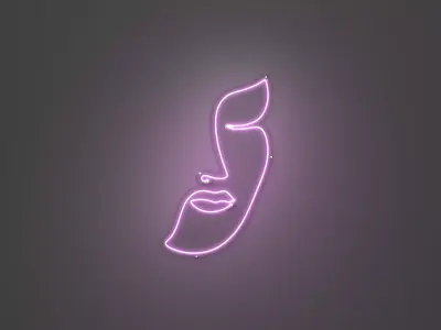 Face 2 - Neon Sign 3D model