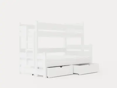Eira Bunk Bed 120x200 Co Storage White Low-poly 3D model