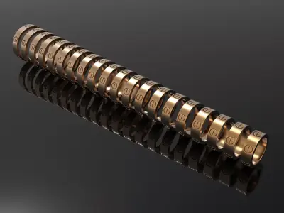 Set wedding rings style Love 20 rings 3D print model