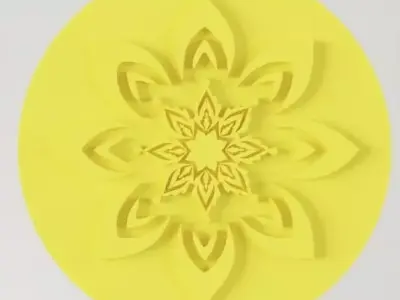Flower button Free 3D model purchase