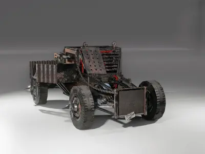Apocalyptic buggy Low-poly 3D model