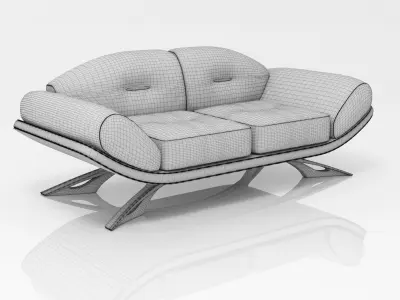 Sofa 3d model modern orange 3D model
