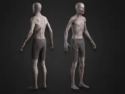 Zombie in Pants Low-poly 3D model