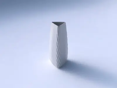 Vase triangle with twisted diagonal grid pattern 3D print model