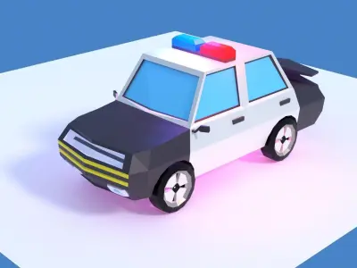 Police Car Low Poly Best For VR and Mobile Games Low-poly 3D model