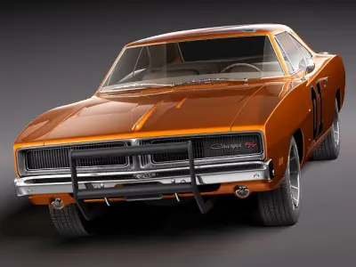 Dodge Charger 1969 RT - General Lee 3D Model 3D model