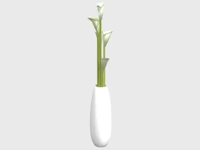 Decorative Vase With Lillies Low-poly 3D model