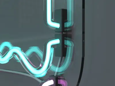 Ice Cream Pop - Neon Sign 3D model