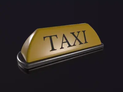 Taxi Sign Low-poly 3D model