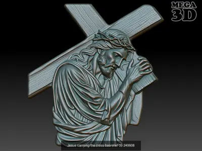 Jesus carrying the cross basrelief Pack 240608 3D Model Collection