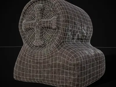 Short Cross Headstone Low-poly 3D model