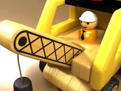 Wooden Toy Crane 3D model
