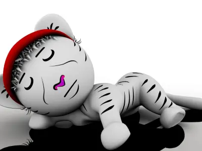 Tiger with hat 3D model