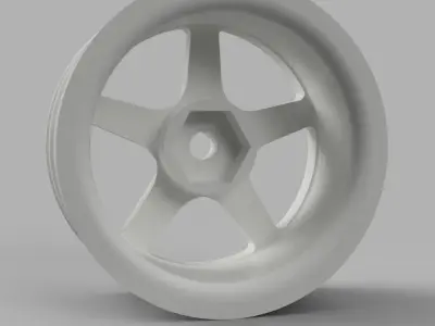 52mm Diameter 12MM HEX RC Wheels Work Equip 05 3D print model