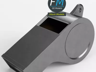 Whistle metal trash can with ball in it 3D model