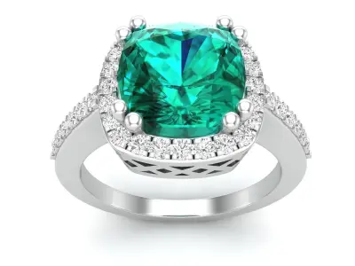 AV 633 Diamond Bridal Halo Engagement Ring 3D print model
