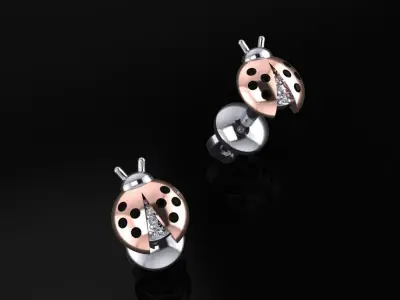Ladybug Earring 3D print model