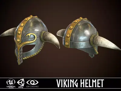 Viking Helmet 04 Low-poly 3D model