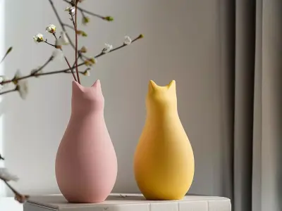 Cat Vase for Charming Home Decor 3D print model