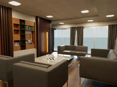 Escena sala moderna minimalista 3D model