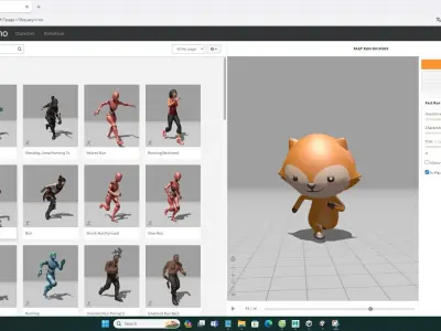 Stylized Fox Animated v001 Low-poly 3D model