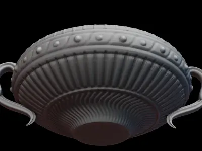 Pisces Zodiac Dual Fishes in Bowl Sculpture 3D print model