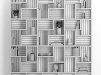 Rack and Bookcase 03 3D model