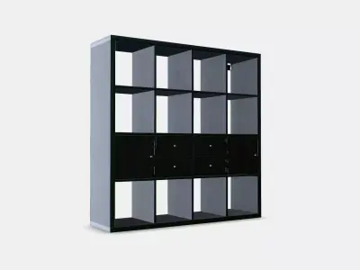 KALLAX Shelving unit with 4 inserts 5 Low-poly 3D model