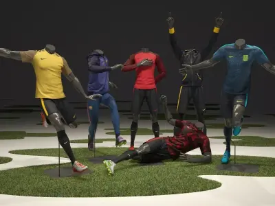 Male mannequin Nike Football pack  3D model